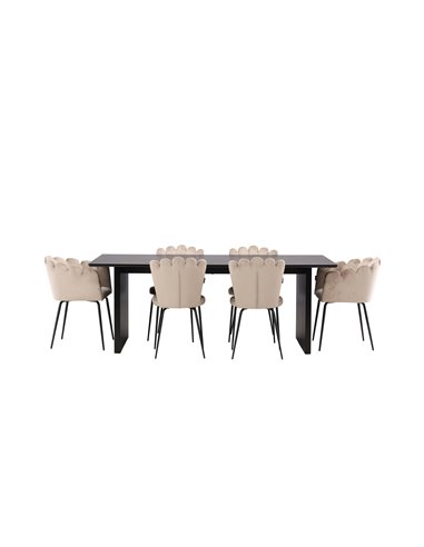 Matgrupp Vail med Limhamn matstolar, 200 × 100 cm
