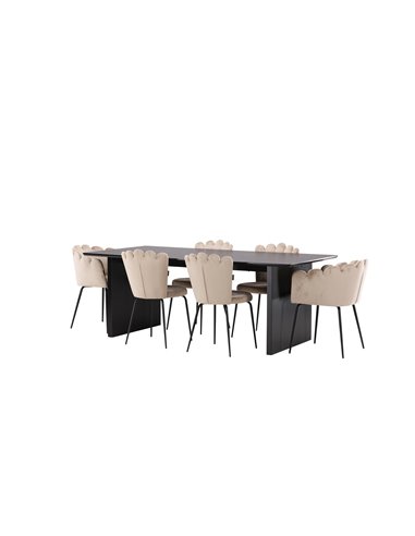 Matgrupp Vail med Limhamn matstolar, 200 × 100 cm