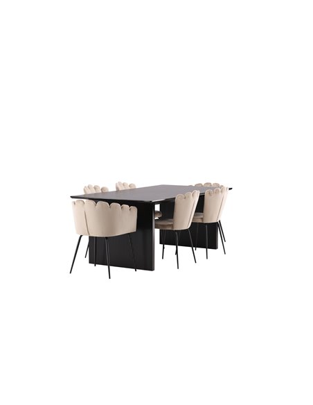 Matgrupp Vail med Limhamn matstolar, 200 × 100 cm