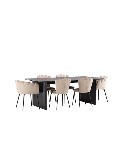 Matgrupp Vail med Limhamn matstolar, 200 × 100 cm