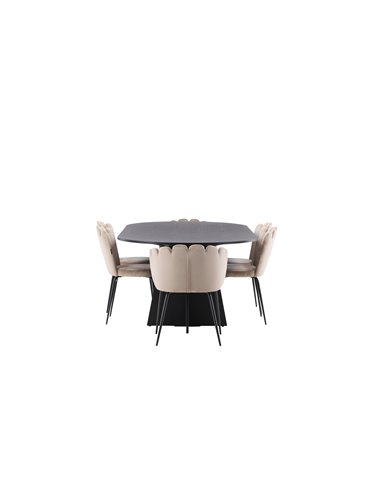 Matgrupp Bootcut med Limhamn matstolar, 230 × 115 cm