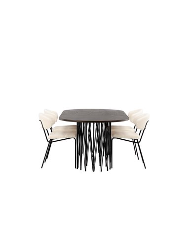 Matgrupp Stone med Chico matstolar, 220 × 100 cm