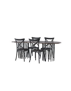 Matgrupp Stone med Crosett matstolar, 220 × 100 cm 2