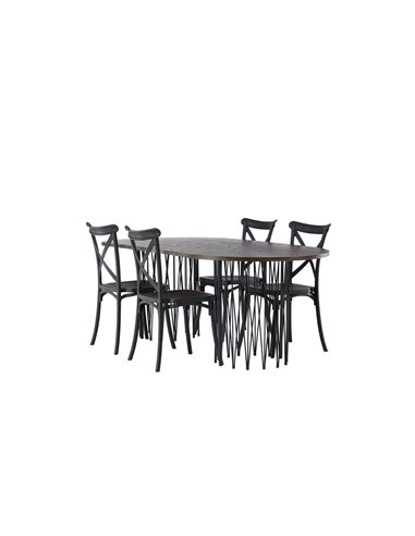 Matgrupp Stone med Crosett matstolar, 220 × 100 cm
