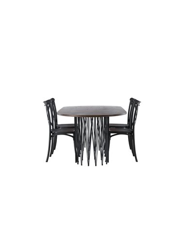 Matgrupp Stone med Crosett matstolar, 220 × 100 cm
