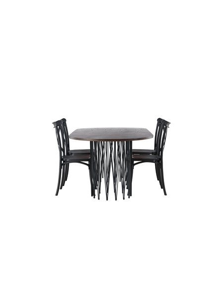 Matgrupp Stone med Crosett matstolar, 220 × 100 cm