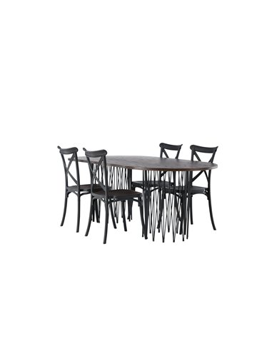 Matgrupp Stone med Crosett matstolar, 220 × 100 cm