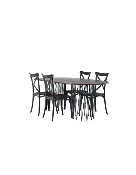 Matgrupp Stone med Crosett matstolar, 220 × 100 cm