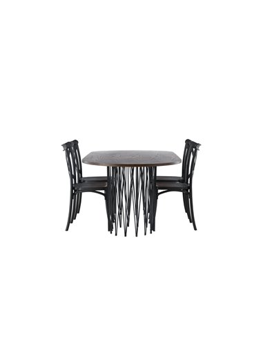 Matgrupp Stone med Crosett matstolar, 220 × 100 cm