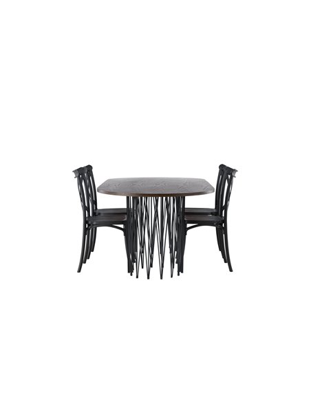 Matgrupp Stone med Crosett matstolar, 220 × 100 cm