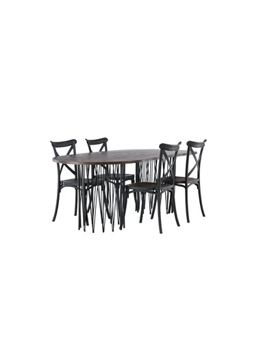 Matgrupp Stone med Crosett matstolar, 220 × 100 cm