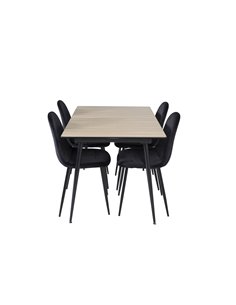 Matgrupp Silar med Polar matstolar, 120 × 80 cm