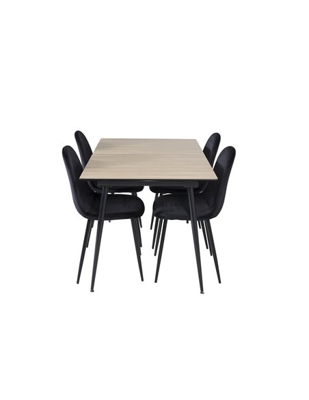 Matgrupp Silar med Polar matstolar, 120 × 80 cm