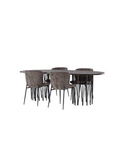 Matgrupp Stone med Modesto matstolar, 220 × 100 cm 2