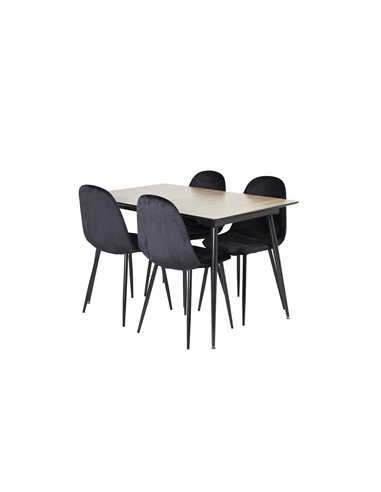 Matgrupp Silar med Polar matstolar, 120 × 80 cm