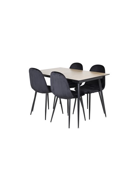 Matgrupp Silar med Polar matstolar, 120 × 80 cm