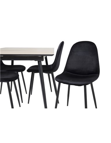 Matgrupp Silar med Polar matstolar, 120 × 80 cm