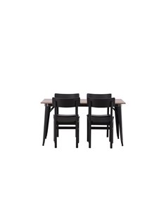 Matgrupp Tempe med Montros matstolar, 140 × 80 cm