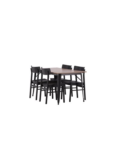 Matgrupp Tempe med Montros matstolar, 140 × 80 cm