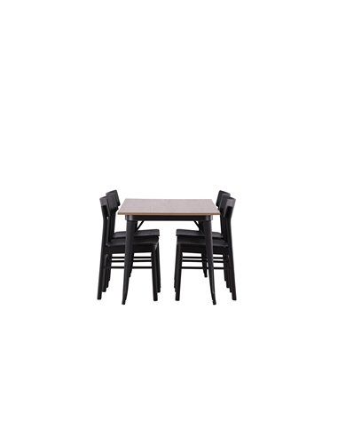 Matgrupp Tempe med Montros matstolar, 140 × 80 cm