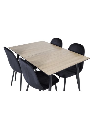 Matgrupp Silar med Polar matstolar, 120 × 80 cm