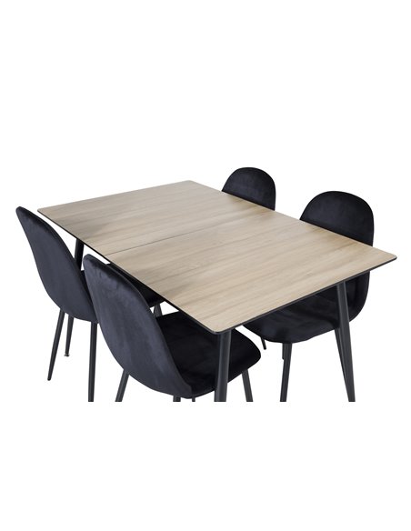 Matgrupp Silar med Polar matstolar, 120 × 80 cm