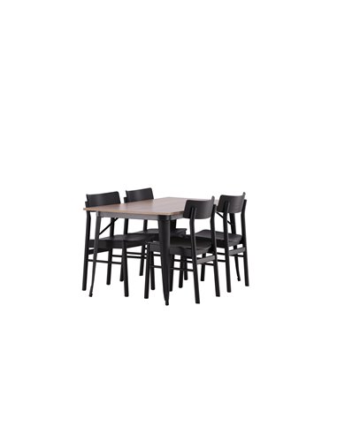 Matgrupp Tempe med Montros matstolar, 140 × 80 cm