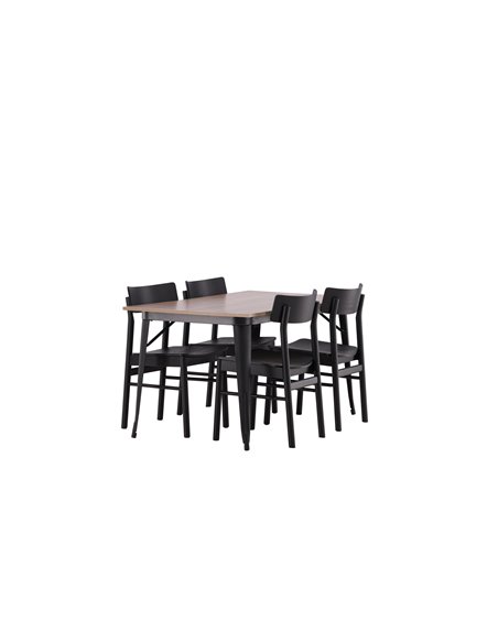 Matgrupp Tempe med Montros matstolar, 140 × 80 cm