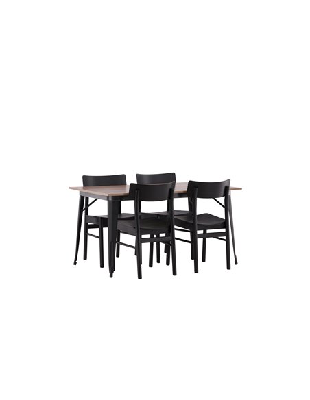 Matgrupp Tempe med Montros matstolar, 140 × 80 cm