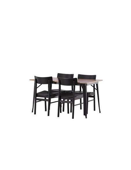 Matgrupp Tempe med Montros matstolar, 140 × 80 cm