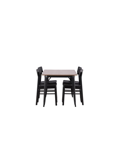 Matgrupp Tempe med Montros matstolar, 140 × 80 cm