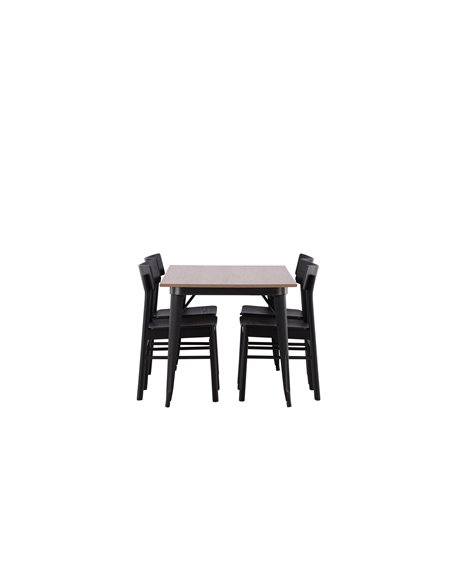 Matgrupp Tempe med Montros matstolar, 140 × 80 cm