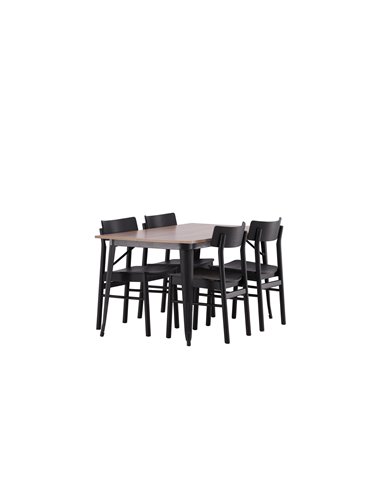 Matgrupp Tempe med Montros matstolar, 140 × 80 cm