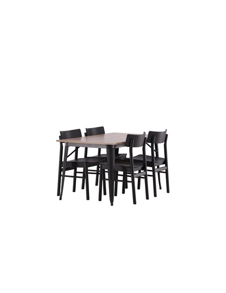 Matgrupp Tempe med Montros matstolar, 140 × 80 cm