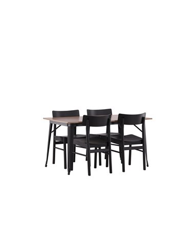Matgrupp Tempe med Montros matstolar, 140 × 80 cm