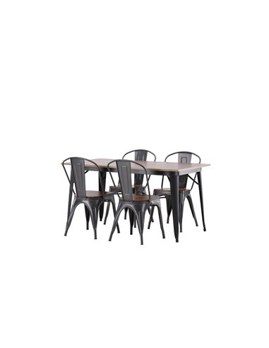 Matgrupp Tempe med Tempe matstolar, 140 × 80 cm