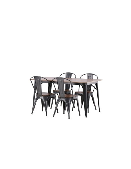 Matgrupp Tempe med Tempe matstolar, 140 × 80 cm