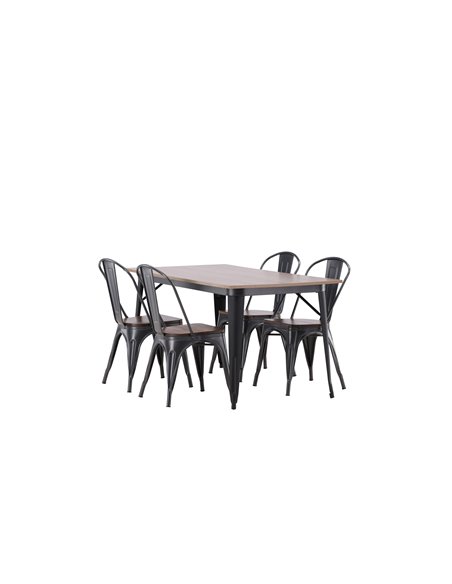 Matgrupp Tempe med Tempe matstolar, 140 × 80 cm