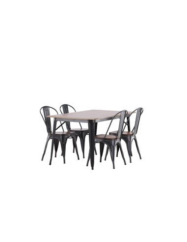 Matgrupp Tempe med Tempe matstolar, 140 × 80 cm