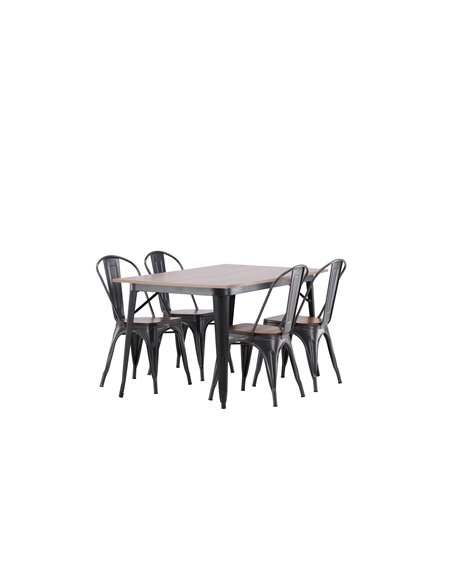 Matgrupp Tempe med Tempe matstolar, 140 × 80 cm