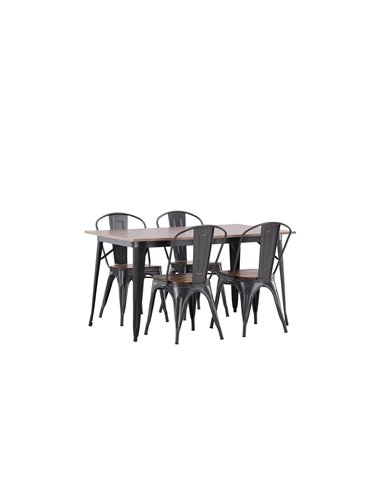 Matgrupp Tempe med Tempe matstolar, 140 × 80 cm