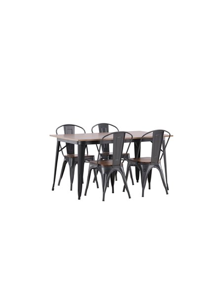 Matgrupp Tempe med Tempe matstolar, 140 × 80 cm