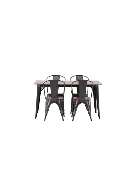 Matgrupp Tempe med Tempe matstolar, 140 × 80 cm