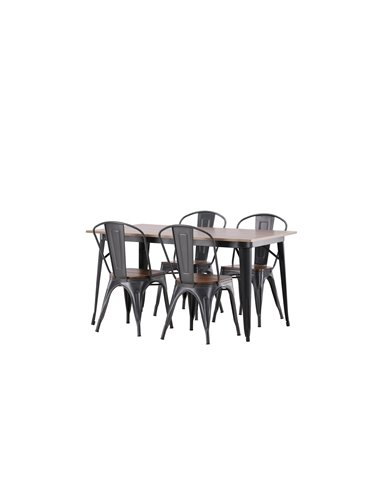 Matgrupp Tempe med Tempe matstolar, 140 × 80 cm