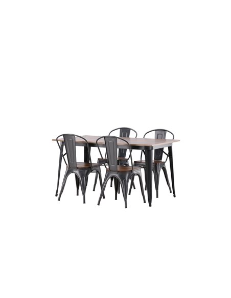 Matgrupp Tempe med Tempe matstolar, 140 × 80 cm