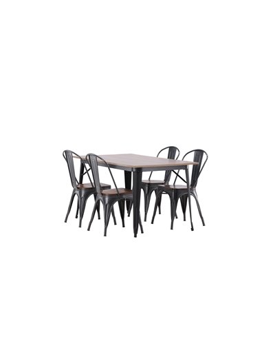 Matgrupp Tempe med Tempe matstolar, 140 × 80 cm
