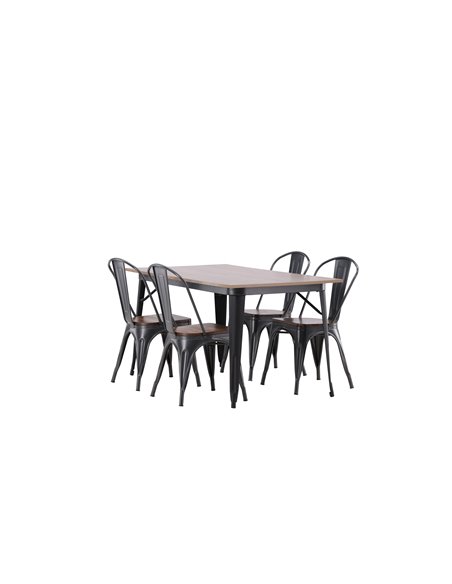 Matgrupp Tempe med Tempe matstolar, 140 × 80 cm