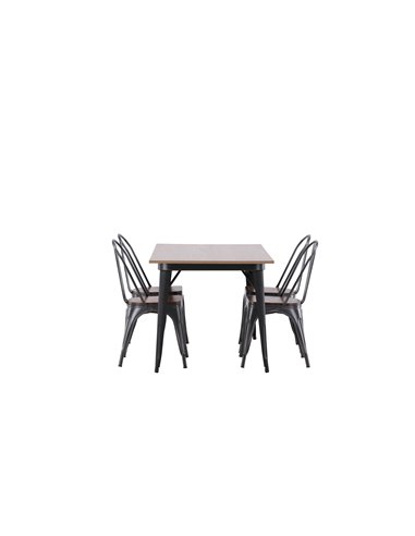 Matgrupp Tempe med Tempe matstolar, 140 × 80 cm