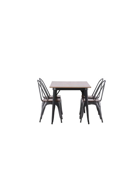 Matgrupp Tempe med Tempe matstolar, 140 × 80 cm