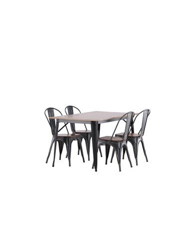 Matgrupp Tempe med Tempe matstolar, 140 × 80 cm